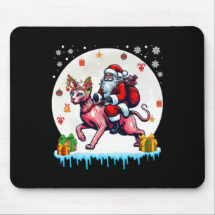 Santa Riding Reindeer Sphynx Cat Christmas Owner K Muismat