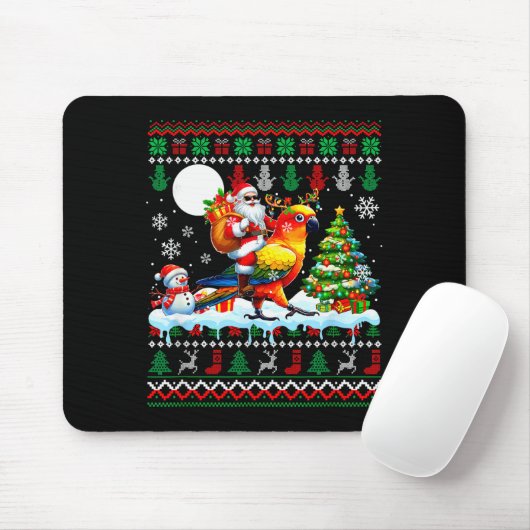 Santa Riding Reindeer Sun Conure Sweater Xmas Tree Muismat (Met muis)