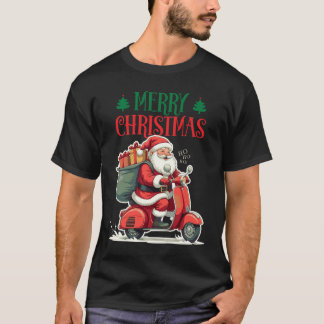 Santa Riding Scooter | vrolijk kerstfeest | T-shirt