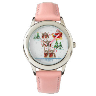 Santa Riding Shih Tzu | Kerstcadeau voor rendieren Horloge