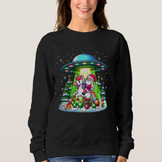 Santa Riding Unicorn Kerst Niet-geïdentificeerde V Trui