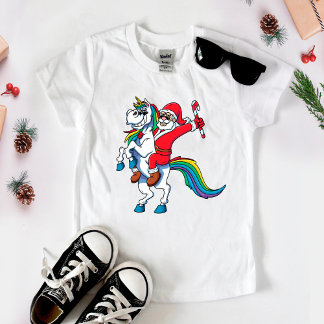 Santa Riding Unicorn Tshirt - Kerstmis Unicorn