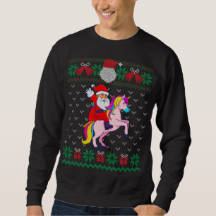 Santa Riding Unicorn, Ugly Christmas Sweater