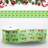 Santa rijden op dump vrachtwagen en bulldozer lint