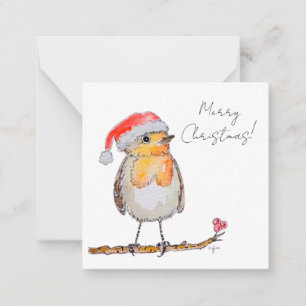 Santa Robin Notitiekaartje