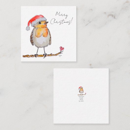 Santa Robin Notitiekaartje (Voorkant / Achterkant)