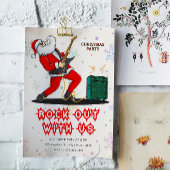 Santa Rock Out Party Christmas Invitation