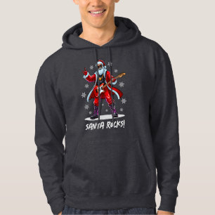 Santa Rocks! Grappige Kerstman speelt gitaar Hoodie