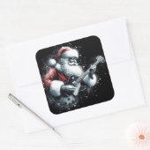 Santa rockt harder dan winterwind vierkante sticker (Envelop)