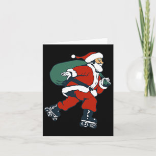 Santa Roller Schaatsen Leuke Kerstman Skater Kinde Kaart