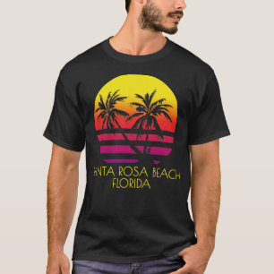Santa Rosa Beach Florida Vintage Tropische Zonsond T-shirt