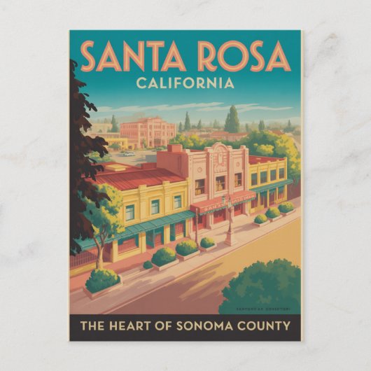 Santa Rosa California Briefkaart (Voorkant)