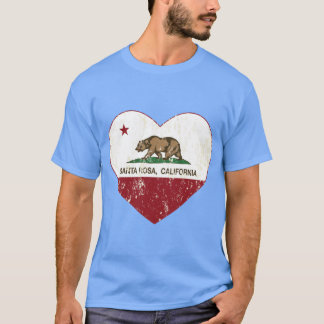 Santa Rosa California Liefde Hart Bedrukt Oversize T-shirt