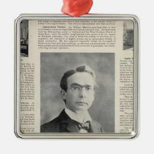 Santa Rosa, Californië 3 Metalen Ornament