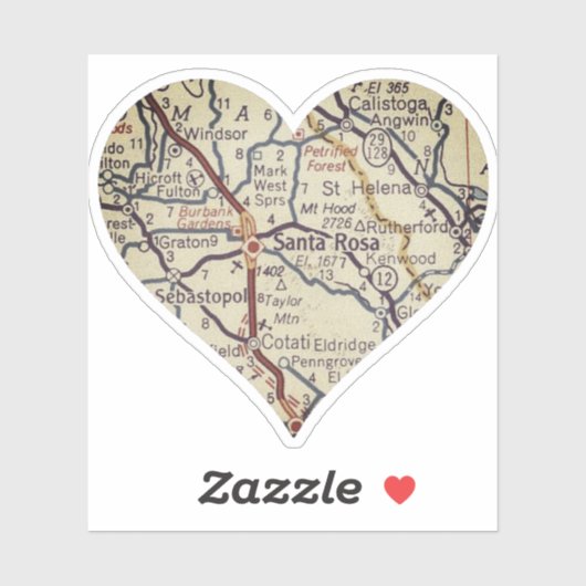 Santa Rosa Classic Map Sticker (Vel)