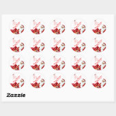 Santa Round-Sticker, glanzend Ronde Sticker (Vel)