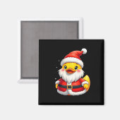 Santa Rubber Duck Schattigee kerstvakantie Magneet (Voorkant / Achterkant)