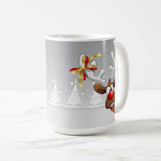 Santa & Rudolf Cartoon Mok (Voorkant rechts)