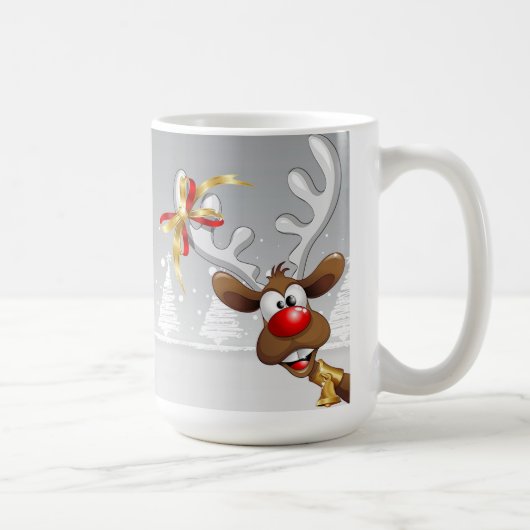 Santa & Rudolf Cartoon Mok (Rechts)