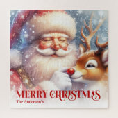 Santa Rudolph Custom Christmas Puzzle Best Kids (Vertical)