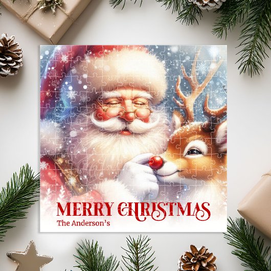 Santa Rudolph Custom Christmas Puzzle Best Kids