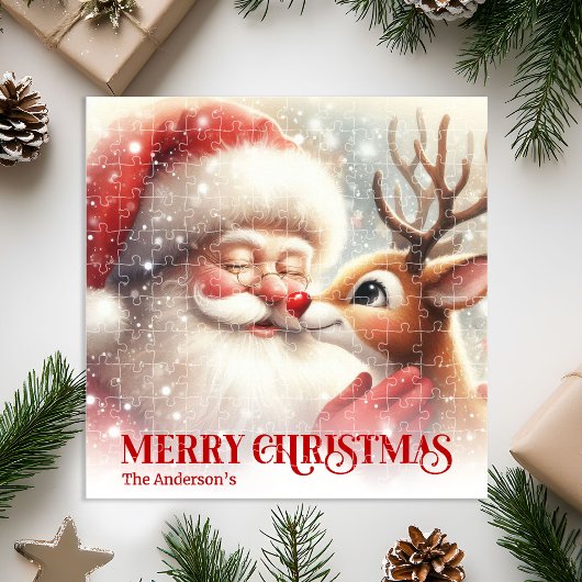 Santa Rudolph Custom Holiday Magic Puzzle for Kids