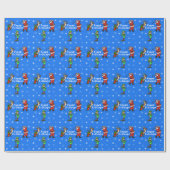 Santa Rudolph Elf Golf Wrapping Papier (Vlak)