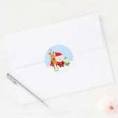 Santa, Rudolph en Elf Kerstmis Label, tot: van: Ronde Sticker (Envelop)