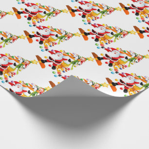 Santa, Rudolph, Snowman en Elf Cadeaupapier