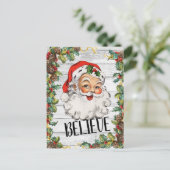  Santa rustieke land kerstgroet Briefkaart (Staand voorkant)