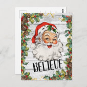  Santa rustieke land kerstgroet Briefkaart (Voorkant / Achterkant)