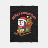 Santa’s Backup Plan Cute Penguin Christmas Design Fleece Deken (Voorkant)