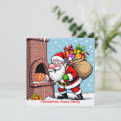 Santa’s Chimney Pizza Oven Christmas Gathering Kaart (Staand voorkant)