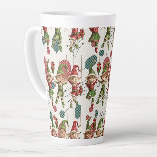 Santa’s Christmas Elf Latte Mug Latte Mok (Linkerhoek)
