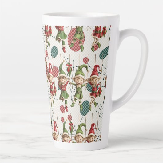 Santa’s Christmas Elf Latte Mug Latte Mok (Rechts)