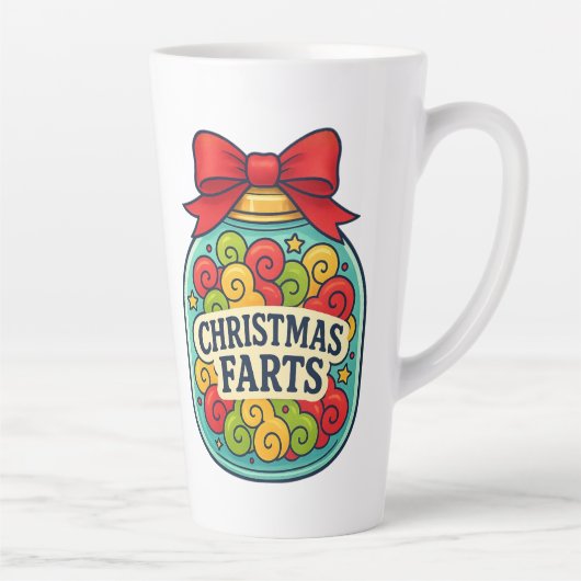 Santa’s Fart Jar Funny Festive Flatulence  Latte Mok (Rechts)