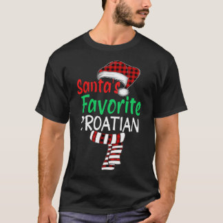 Santa_s Favoriete Kroatische Kerstman Rode Plai T-shirt