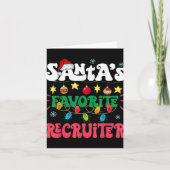 Santa S Favorite Recruiter Funny Santa Xmas Light Kaart (Voorkant)