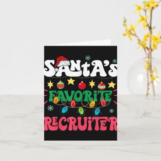 Santa S Favorite Recruiter Funny Santa Xmas Light Kaart (Gele Bloem)