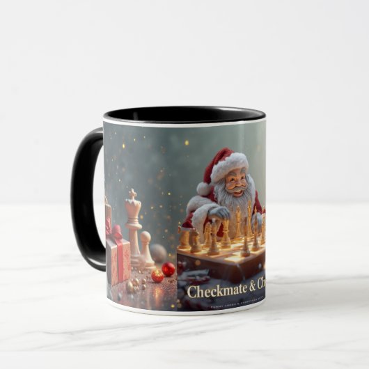 Santa’s Next Move – Funny Chess Christmas Mug for (Devant gauche)