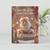 Santa’s Next Move – Funny Christmas Chess Save the Date (Staand voorkant)