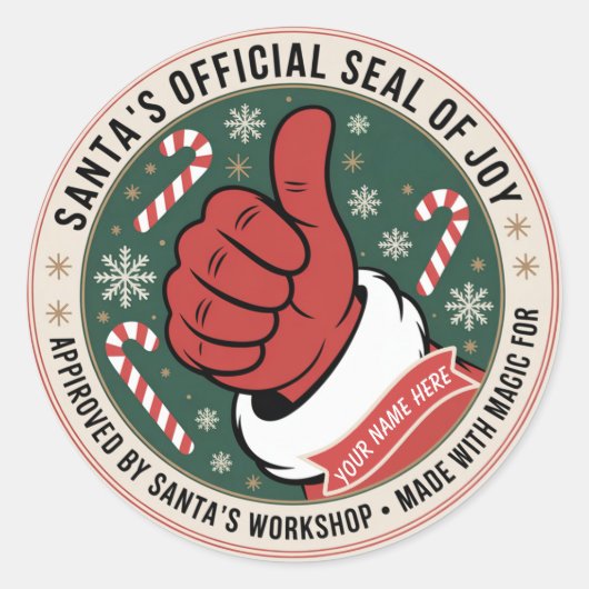 👍 Santa’s Official Seal of Joy Sticker (Voorkant)