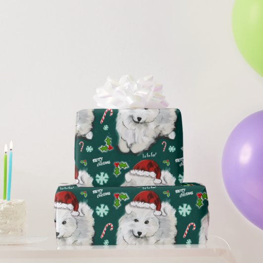 Santa Samoyed  Cadeaupapier (Feestgeschenken)