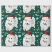 Santa Samoyed  Cadeaupapier (Vlak)