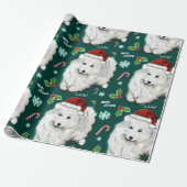 Santa Samoyed  Cadeaupapier (Uitgerold)