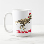Santa saurus Kerstmis Dinosaur Scary T Rex Elf Koffiemok (Links)