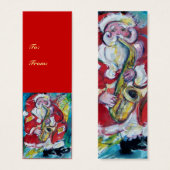 SANTA & SAX, CHRISTMAS PARTY MINI VISITEKAARTJES (Voorkant /achterkant)