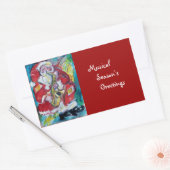 SANTA & SAX, CHRISTMAS PARTY RECHTHOEKIGE STICKER (Envelop)