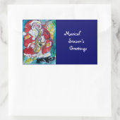 SANTA & SAX, CHRISTMAS PARTY RECHTHOEKIGE STICKER (Tas)