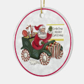 Santa Says Merry Kerstmis Keramisch Ornament (Links)